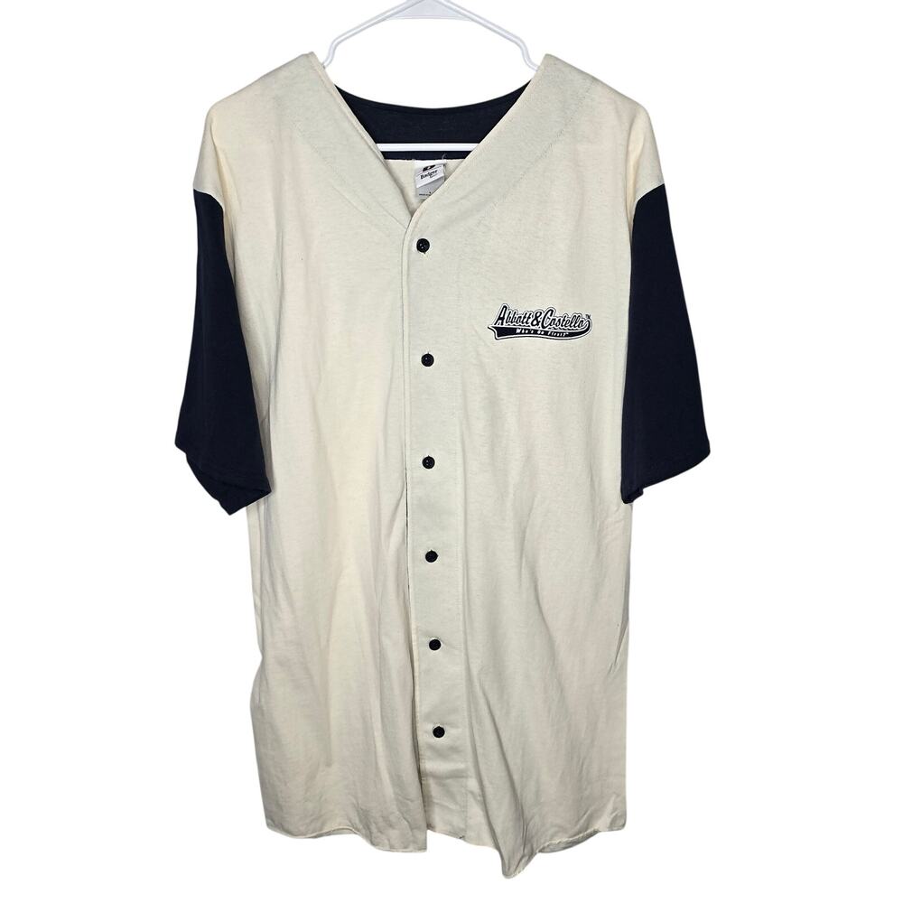 Vntg Badger Sport Abbott & Costello Who's On First Baseball Jersey Shirt Large